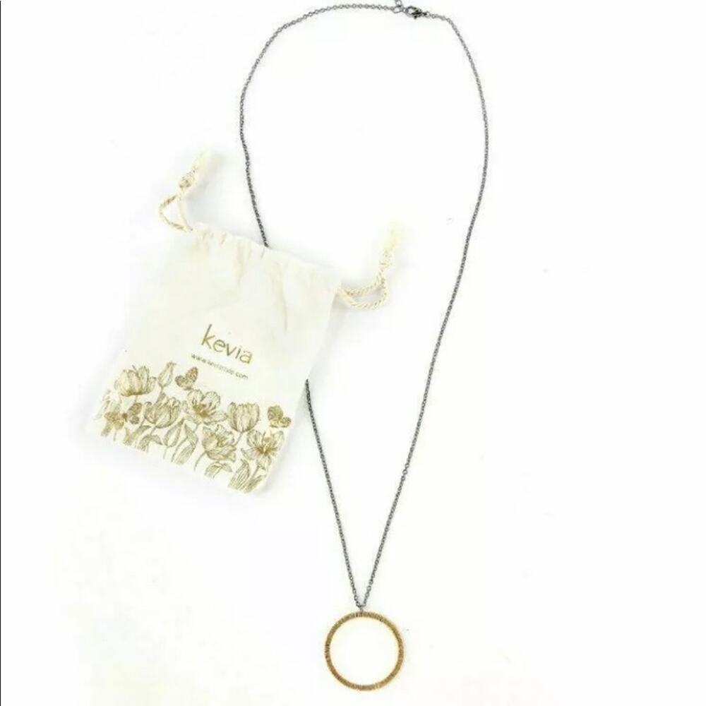 Kevia Style Circle Pendant Long Necklace